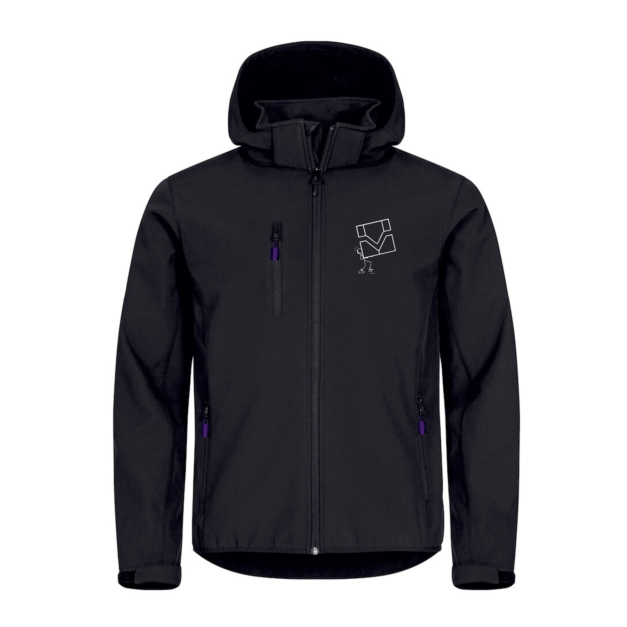 Softshelljacke mit Strichmännchen